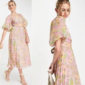 Asos Midi Floral Wrap Around Dress